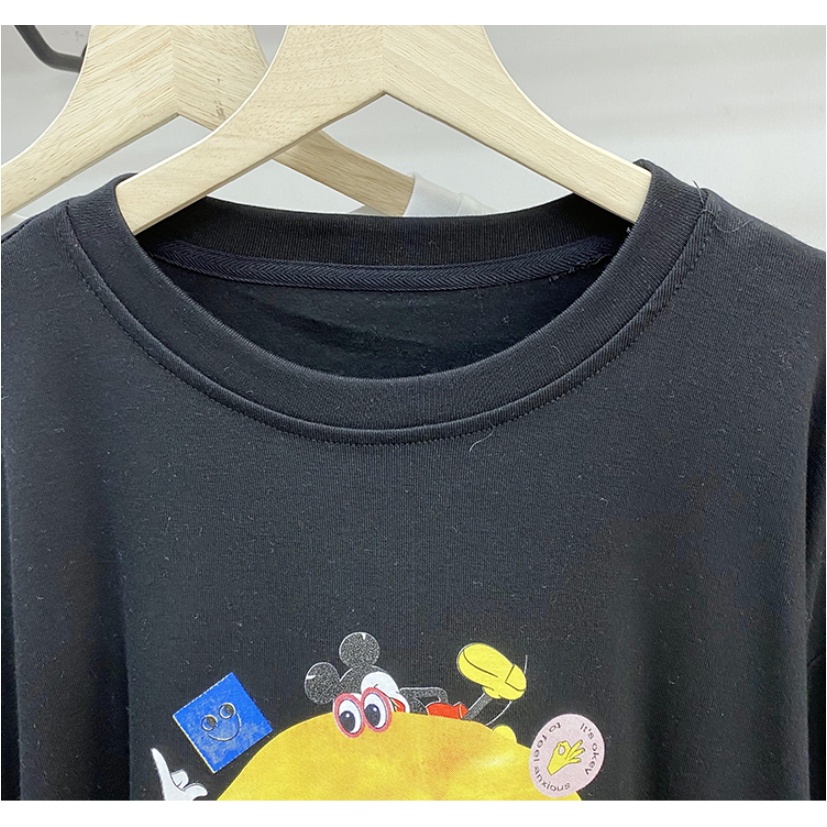 Áo Thun Mặt Cười Siêu Kute Phong Cách Trẻ Trung Năng Động, Cotton Mịn Thoải Mái Hoạt Động Hè 2022