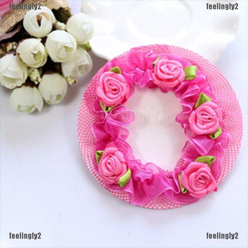 ❤Mặt Trời❤ Dây Buộc Tóc Lưới Hình Bông Hoa Xinh Xắn Cho Bé Gái