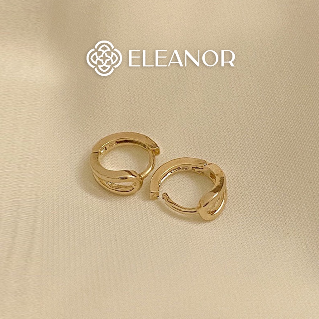 Bông tai nữ chuôi bạc 925 Eleanor Accessories viền đính đá phụ kiện trang sức 5734