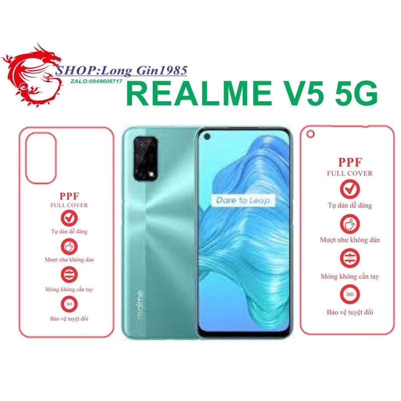 Realme V5 5G miếng dán trong Ppf mặt sau và mặt trước chống va đập chống trầy xước