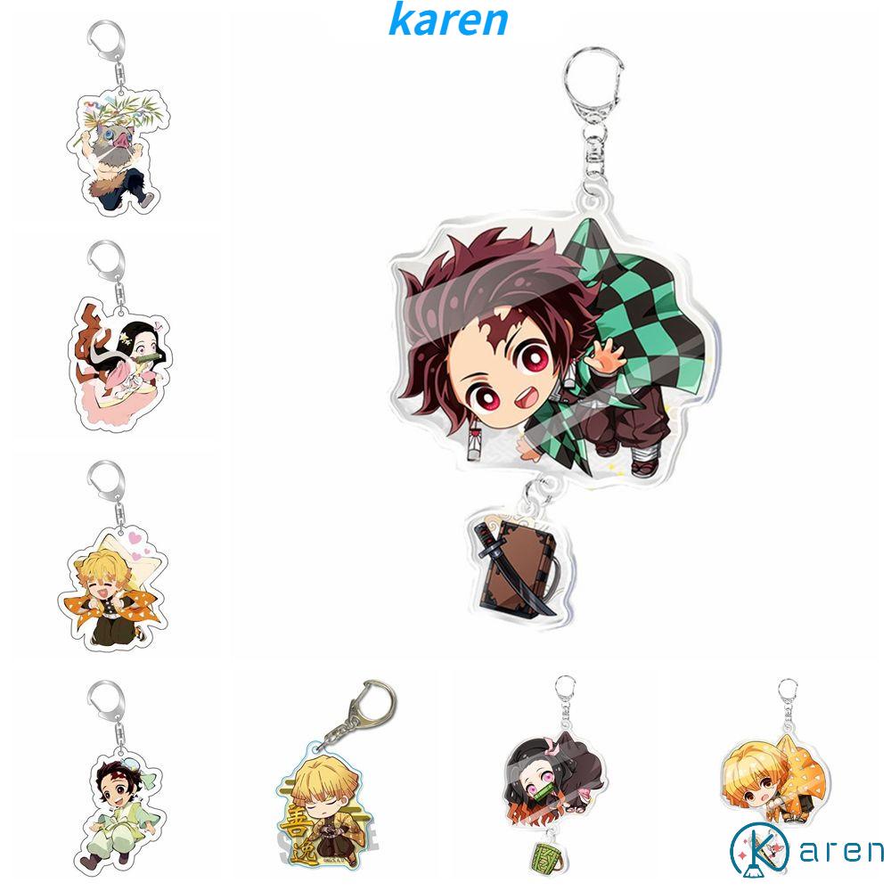 Móc Khóa Bằng Acrylic Họa Tiết Hoạt Hình Demon Slayer Kamado Tanjirou Dễ Thương