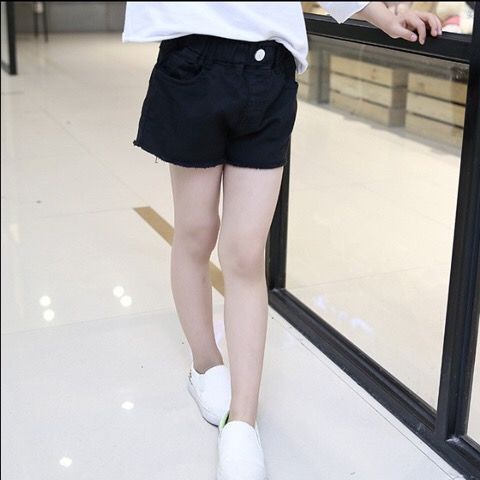 Quần short denim màu sắc đơn giản phong cách Hàn Quốc thời trang cho bé gái