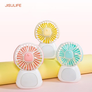 Quạt mini tích điện đáng yêu sạc điện nhanh kiêm đèn ngủ thông minh Jisulife F3 – Quạt điện để bàn hoạt động yên tĩnh
