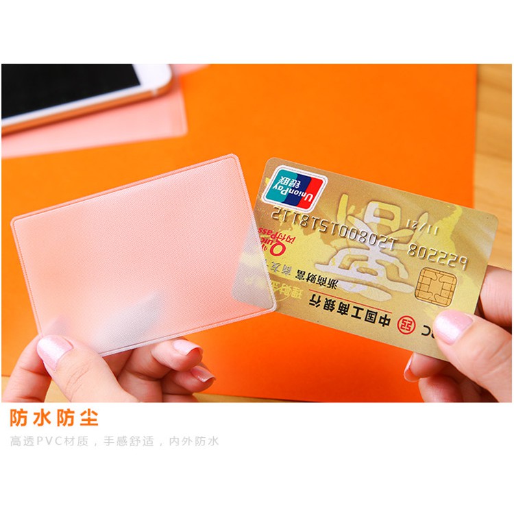 Vỏ bọc chứng minh thư CMT ATM thẻ Card ngân hàng chống thấm nước màu trong suốt Shopalibaby E416