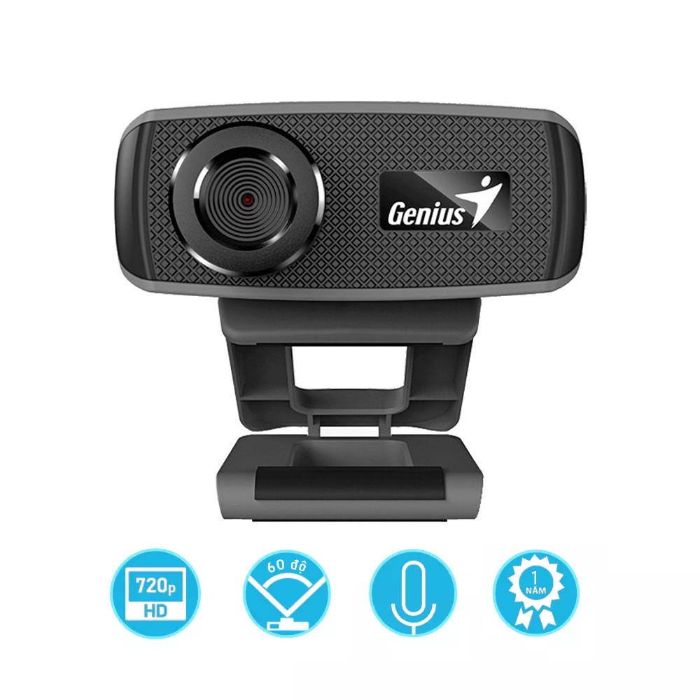 Webcam máy tính Genius Facecam 1000x v2 độ phân giải HD 720P có mic