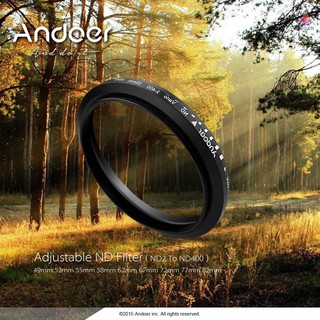 Andoer 77mm ND Fader Neutral Density Adjustable ND2 to ND400 Variable Filter for DSLR Camera