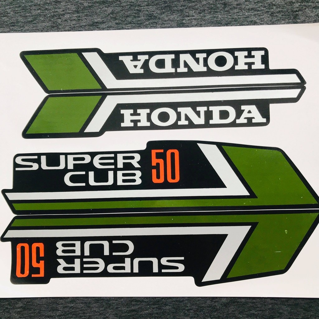 TEM DÀN ÁO XE SUPER CUB 50, SUPER CUP 70 TEM NHƯ ZIN THEO XE, THAY THẾ TEM CŨ NÂNG CẤP ĐỜI XE (SIÊU RẺ)