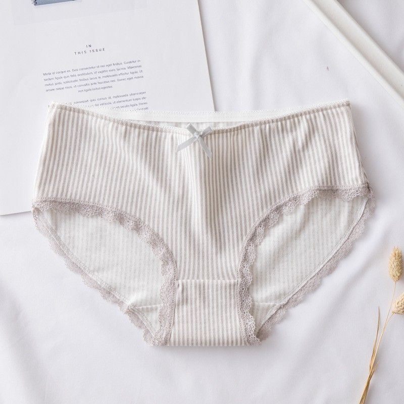 Quần Lót Cotton Sọc Nơ Cao Cấp