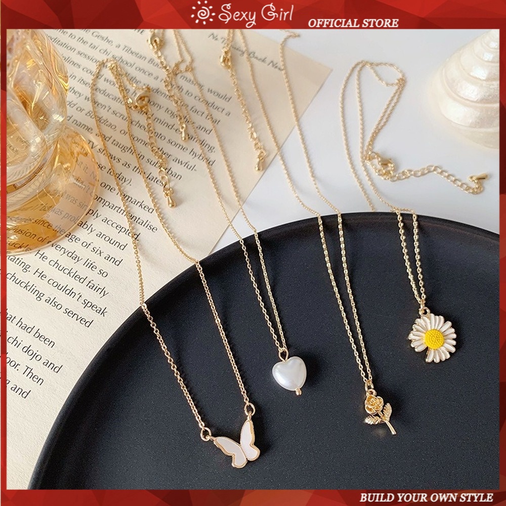 Vòng Cổ Kim Loại Kiểu Dáng Đa Dạng Tùy Chọn Phong Cách Hàn Quốc