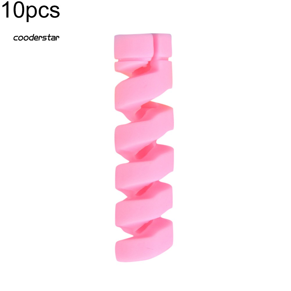 Set 10 phụ kiện bảo vệ đầu dây cáp sạc điện thoại bằng silicon tiện dụng