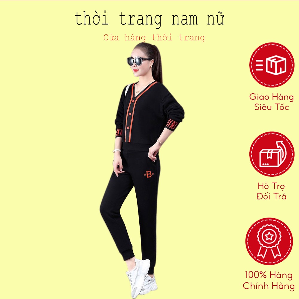 Set Bộ Đồ Nữ Thu Đông Co Giãn 4 Chiều Thời Trang Cho Nữ Trung Niên
