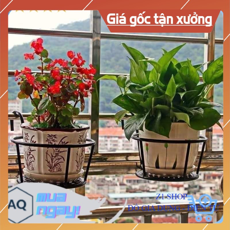 Giỏ treo chậu cây ngoài ban công, hàng rào, giỏ trồng cây có móc treo chắc chắn, bền đẹp, không gỉ tiện dụng - Z1