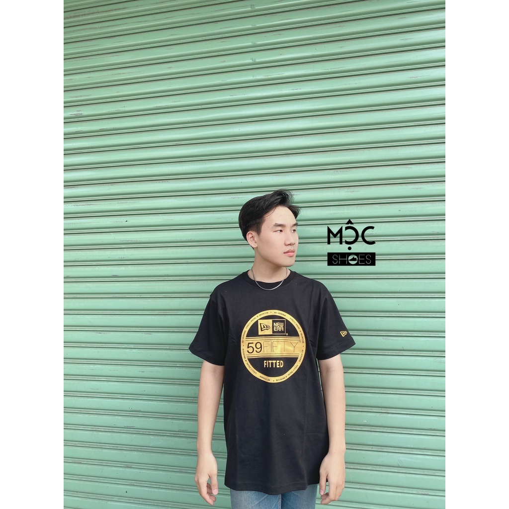 [CHÍNH HÃNG] Áo thun New Era logo 59 FIFTY Fitted Gold màu Đen
