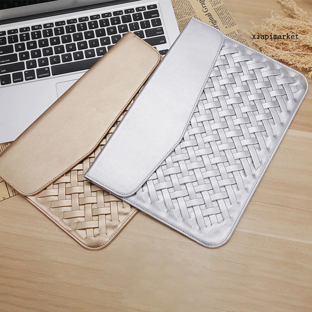 LOP_Laptop Sleeve Large Capacity Waterproof Faux Leather Notebook Liner Sleeve Bag for Macbook Air/Pro