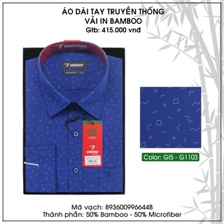 Áo Sơ Mi Họa Tiết Dài Tay Bamboo Classic 415 Vĩnh Tiến