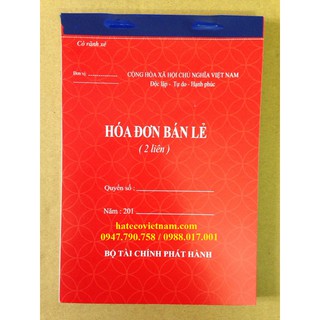 Hóa đơn bán lẻ 2 liên 100 tờ A5 LOẠI 1 (không cần dùng giấy than)