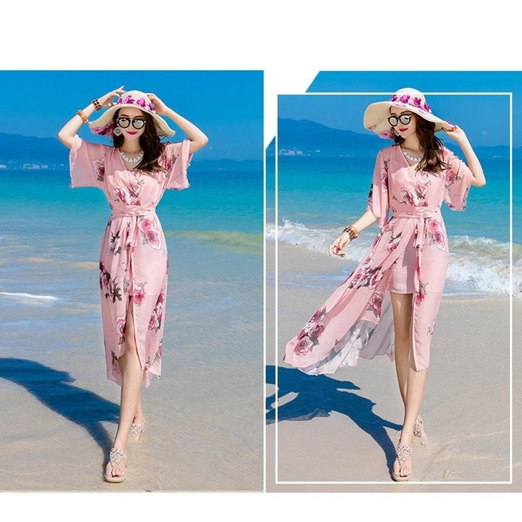 [GIÁ CỰC SỐC] SET ĐẦM ÁO KHOÁC MỎNG ĐI BIỂN D0453