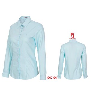 Áo sơ mi thái hòa xanh ngọc trơn 047-04