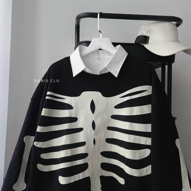 áo sweater in xương mới from dưới 70kg chất nỉ bông nỉ mềm mịn from đẹp