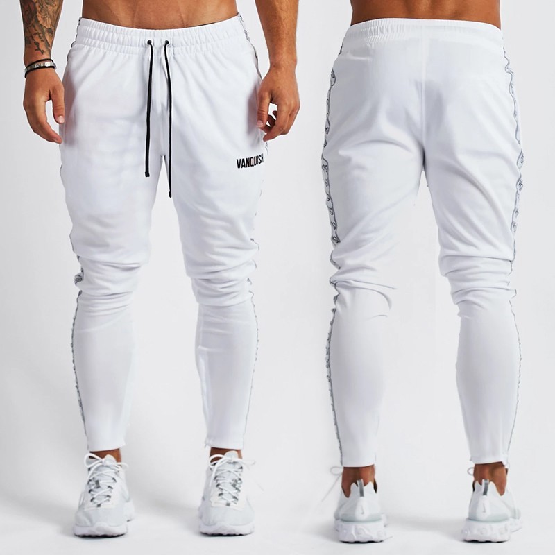 Quần dài thể thao bằng cotton họa tiết sọc thời trang
