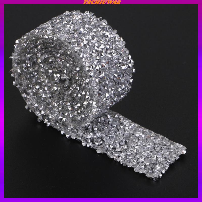 [Tachiuwa2] 1 Yard Miếng Dán Ủi Lên Quần Áo Bằng Ruy Băng Đính Pha Lê Sáng Bóng