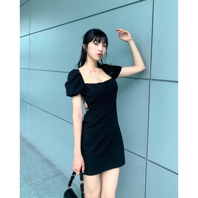 Đầm Zara hở lưng giống Karina aespa, Joy RED VELVET, Seohyun SNSD