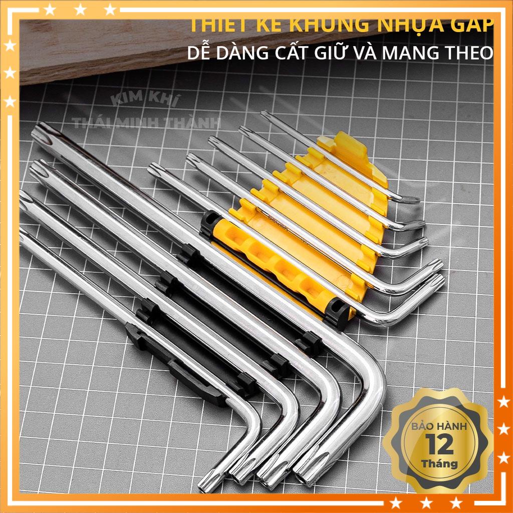 Bộ Lục Giác 9 Cây Đầu Bông Chữ L T10-T50 Deli DL3091 Chính Hãng - Chuyên Dụng Sửa Chữa, Chất Liệu Thép Siêu Bền