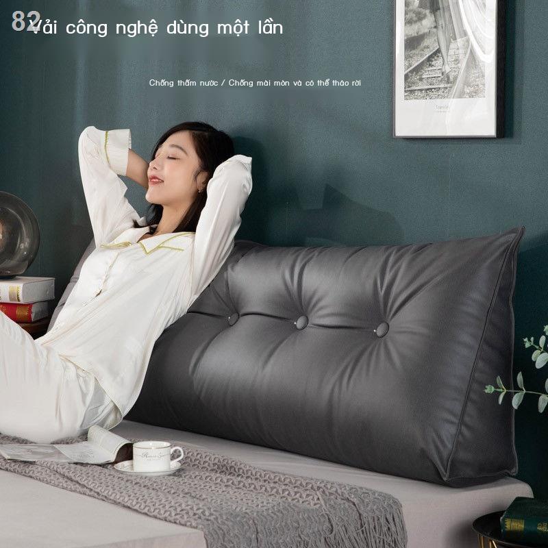 Đệm đầu giường tựa lưng lớn tatami túi mềm phòng ngủ công nghệ vải có thể tháo rời và giặt được tam giác gối