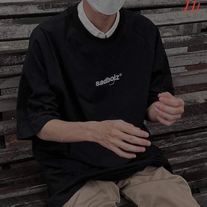 Áo phông Sad chữ nghiêng H2A866
