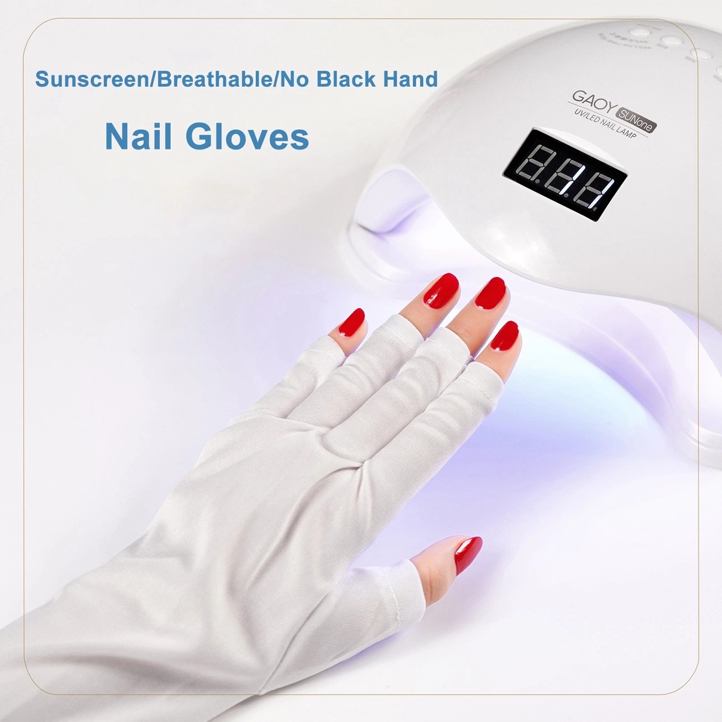 1 Đôi Găng Tay Chống Nắng / Tia UV Bảo Vệ Móng Có Thể Tái Sử Dụng