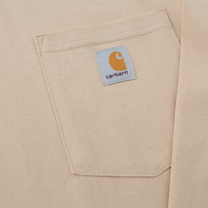 Áo sweater có túi tay dài màu trơn thêu logo Carhartt K87 cho cặp đôi