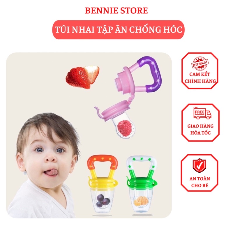 Túi nhai tập ăn dặm cho bé, Túi nhai chống hóc thức ăn