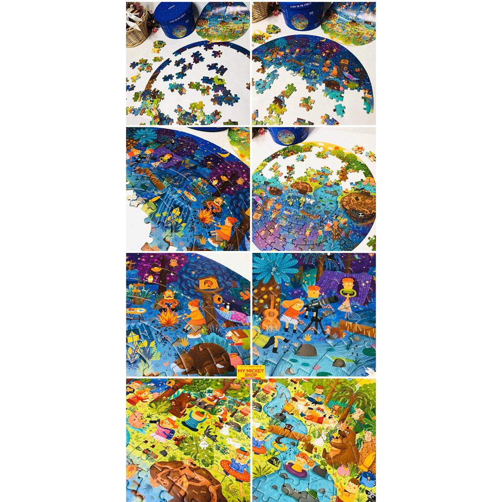 Mideer Puzzle 150 pcs A day in the forest - Bộ xếp hình tròn 150 miếng: Một ngày trong rừng sâu