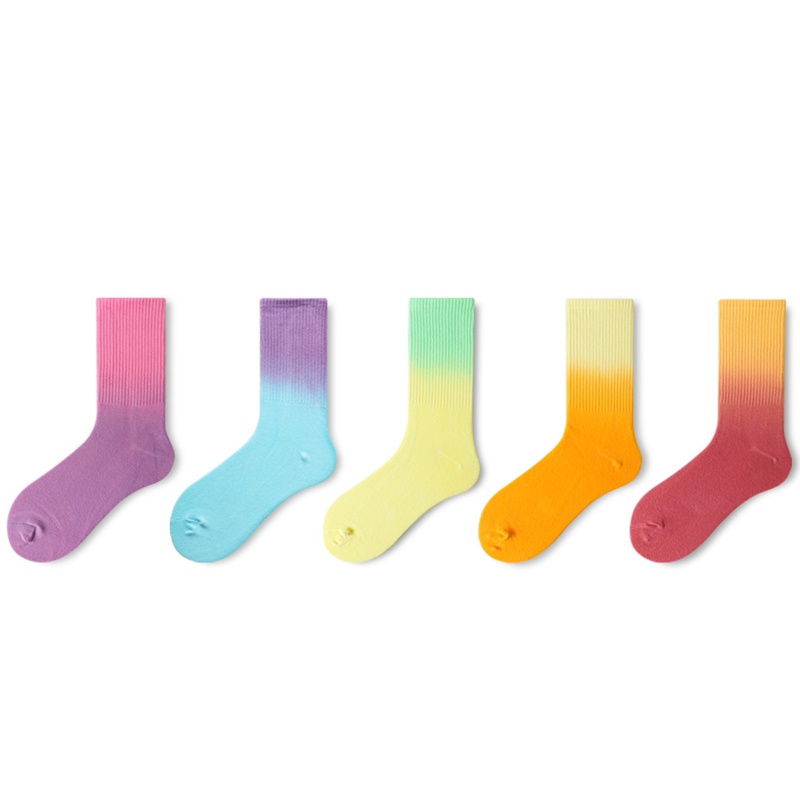 Xiangbao Vớ Cotton Nhuộm Màu Gradient Phong Cách Harajuku Hip Hop Cho Nam Và Nữ