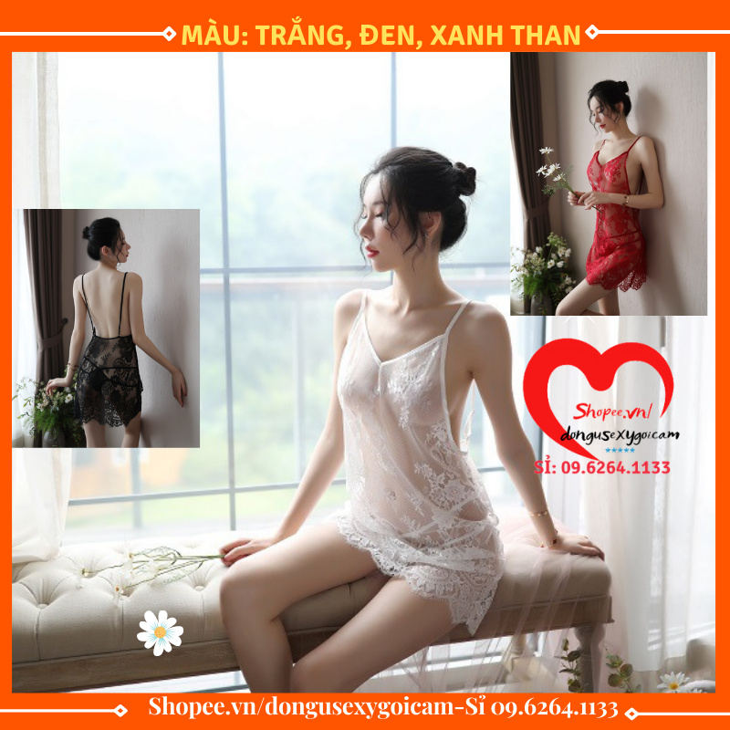 Váy Ngủ Ren Sexy - Đầm Ngủ Nữ Sexy Xuyên Thấu Gợi Cảm Kèm Quần Lọt Khe Giá Rẻ Nhiều Màu Đỏ, Đen,..- REN HOA XUYÊN THẤU | BigBuy360 - bigbuy360.vn