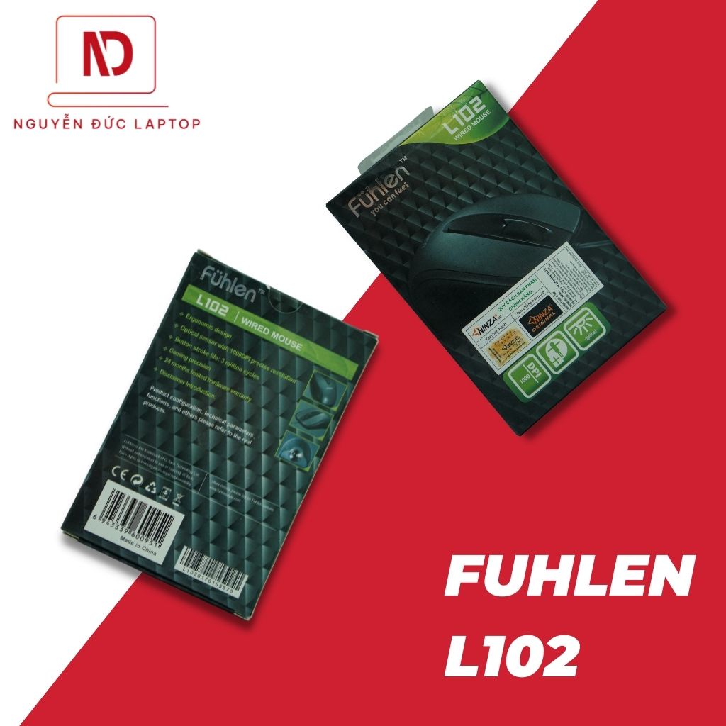 Chuột máy tính có dây Fuhlen L102 Chính Hãng cực nhạy Bảo Hành 12 Tháng - Chuột giá rẻ cho Laptop, PC. Tặng kèm bàn di