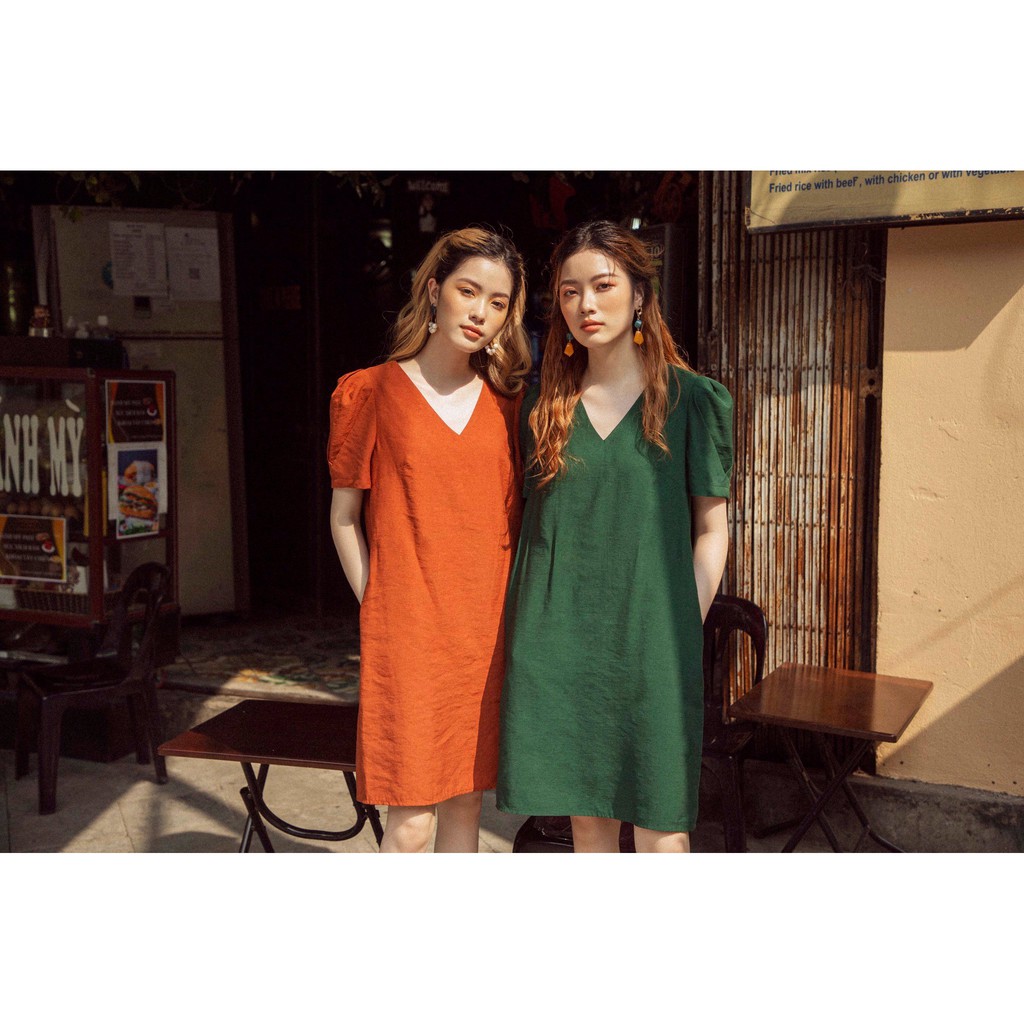 Đầm suông A cổ tim kèm belt 1VA1022 ADORE DRESS | BigBuy360 - bigbuy360.vn