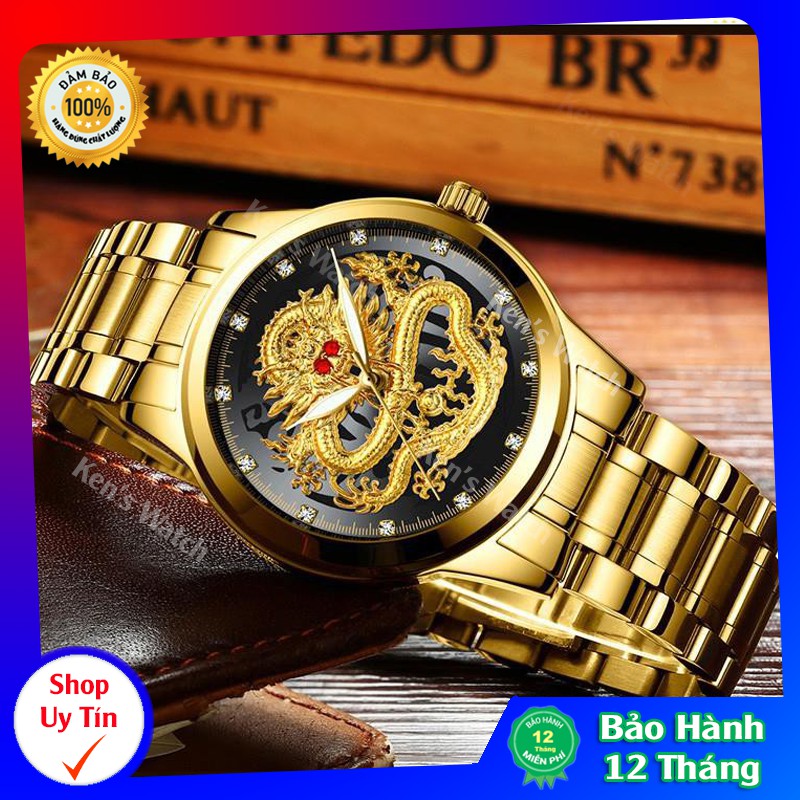 Đồng Hồ Nam FNGEEN Mặt Rồng 3D Chính Hãng Fullbox, Mắt Đỏ Cực Đẹp ( ĐỒNG HỒ NAM CAO CẤP )