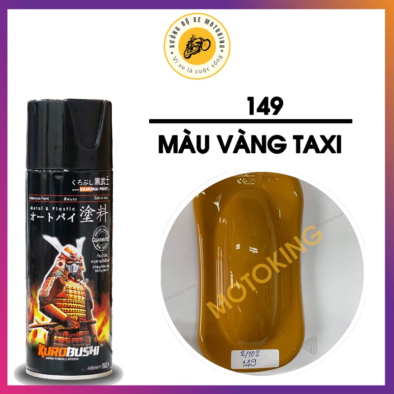 Sơn Samurai màu vàng Taxi 149 - chai sơn xịt chuyên dụng cho sơn xe máy