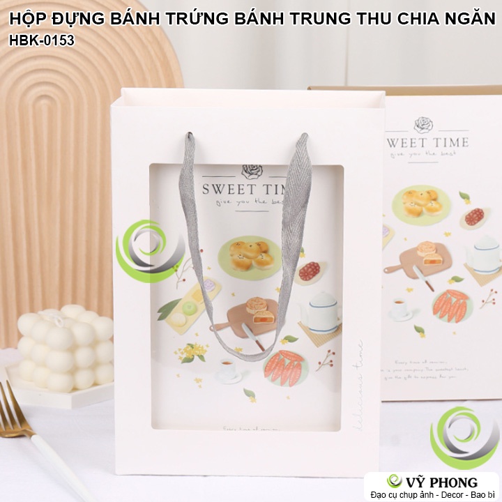 HỘP GIẤY ĐỰNG BÁNH TRUNG THU CHIA 6 NGĂN SWEET TIME ĐỰNG QUÀ TẶNG CÁC DỊP LỄ TẾT HBK-0153