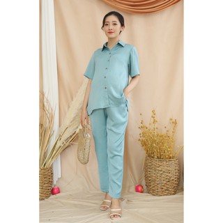 [XẢ LỖ] Đồ Bầu Và Sau Sinh Vải Lanh Lụa Chất Mát Nhẹ Hàng Xuất Hàn S071