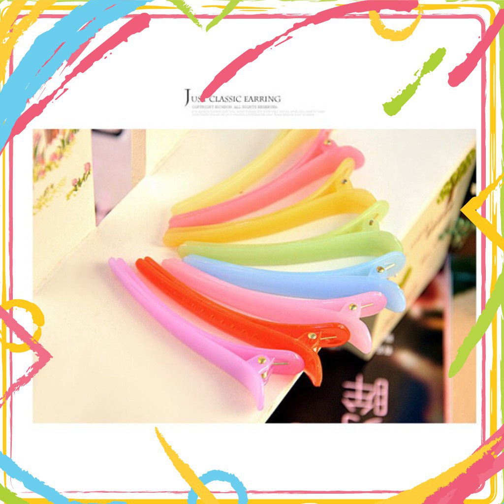 Ghim Kẹp Tóc Mỏ Vịt Nhiều Màu Làm Bằng Nhựa Cao Cấp Tiện Dụng Dài 7,5 Cm, Nhỏ Gọn Đáng Yêu.