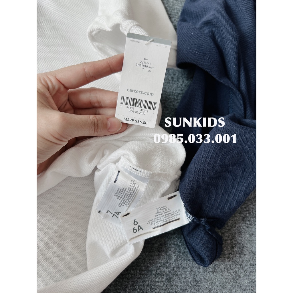 Áo bé trai polo Car. ter trơn 100% cotton