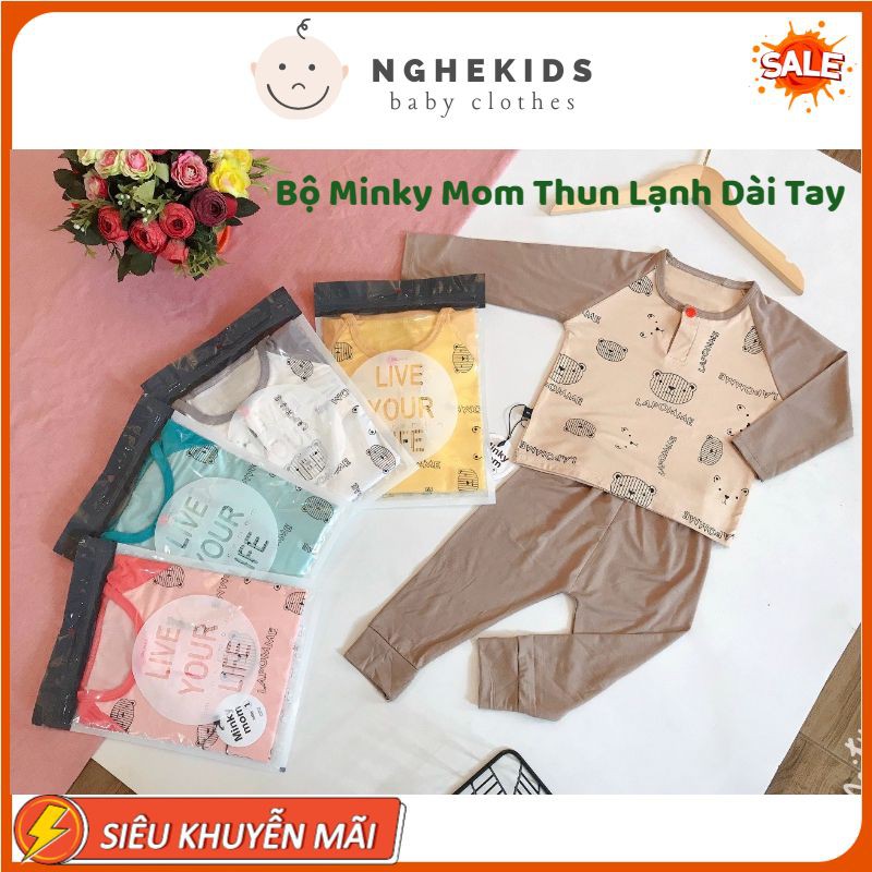 [Tặng quà]Bộ thu đông dài tay bé trai , bé gái Đồ bộ dài tay Minky Mom Vải Thun Lạnh Cho Bé Bộ quần áo trẻ em Đồ sơ sinh