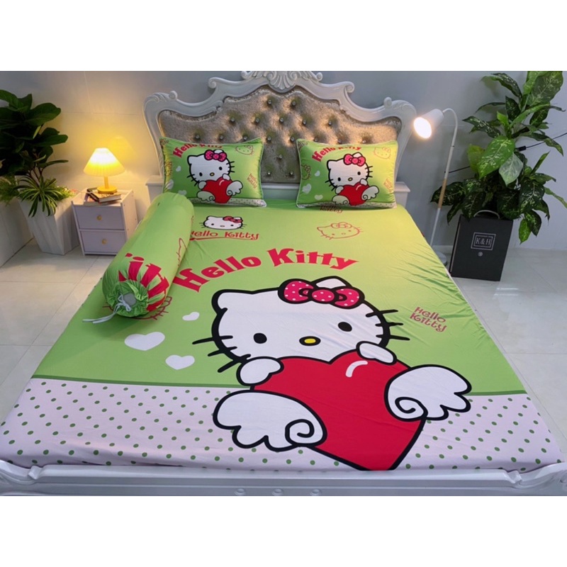 Ga gối thun lạnh 5D cao cấp mẫu kitty