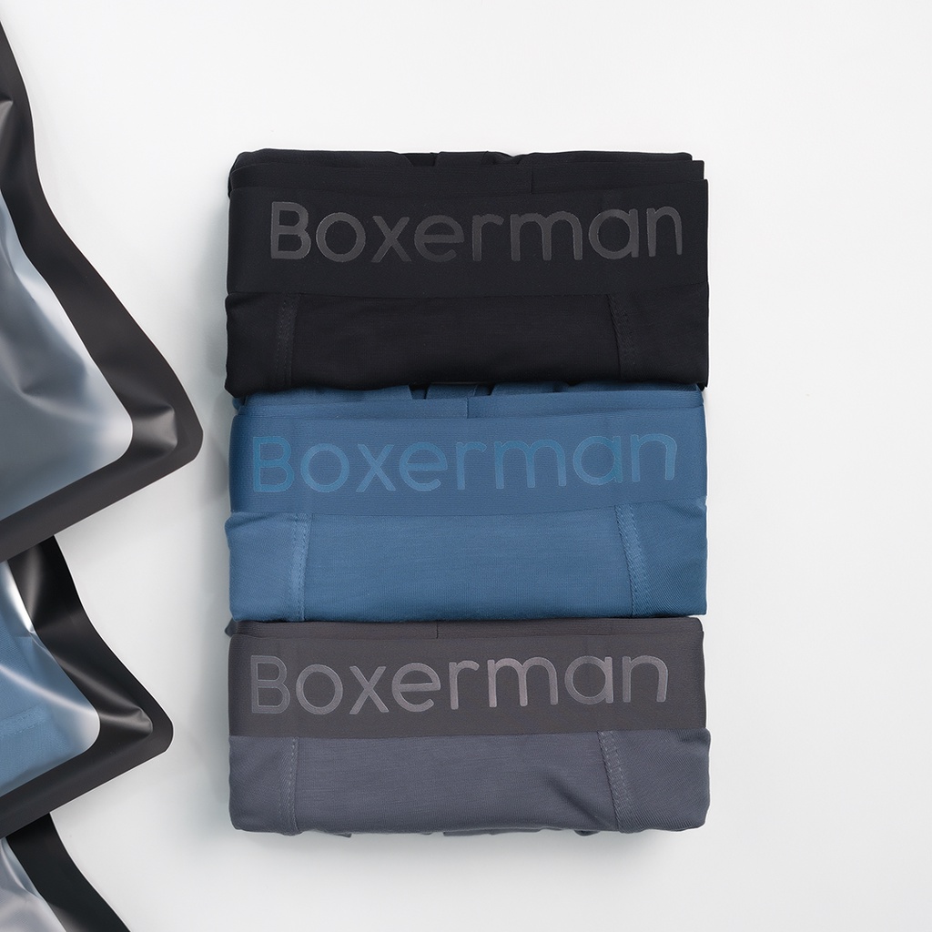 Combo 3 quần boxer nam NATURAL BREATH trunk modal vải sợi gỗ sồi kháng khuẩn BOXERMAN