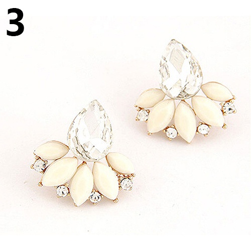 Bông tai hình giọt nước đính đá phong cách Hàn Quốc