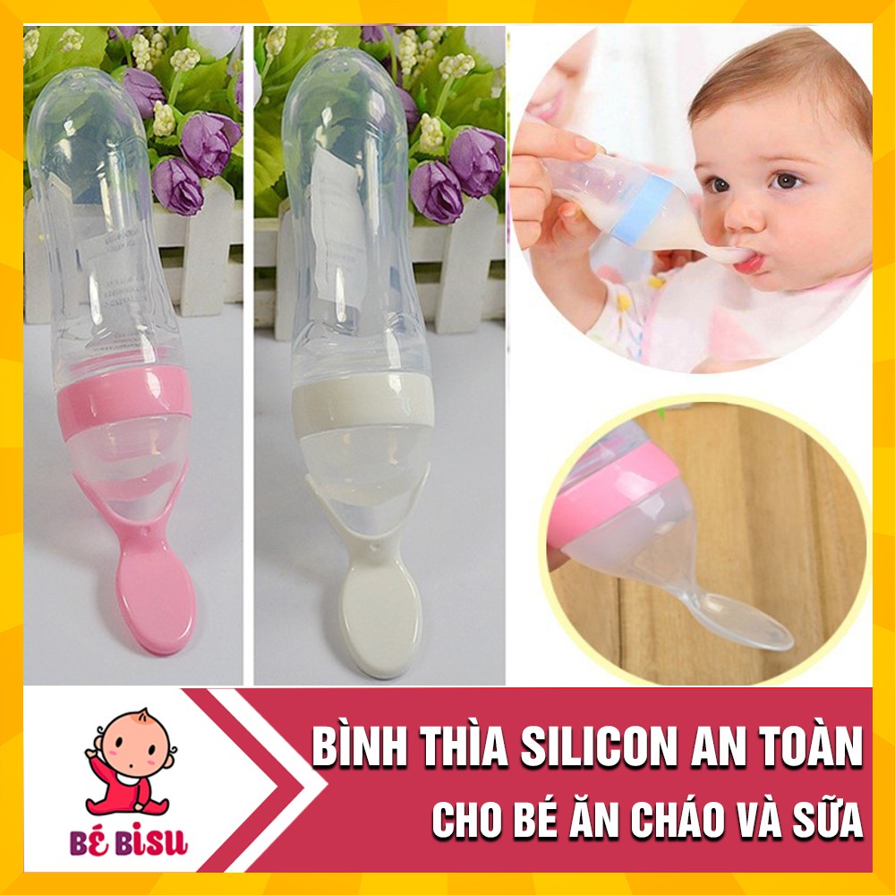 Bình thìa ăn dặm silicon an toàn cho bé yêu (hàng có vỉ)