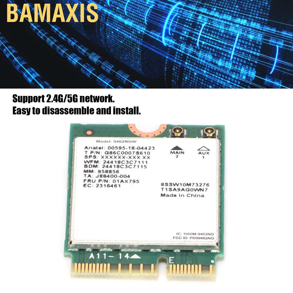 Card Wifi Bamaxis 2.4 / 5g M.2 / Ngff Cho Linux / Google Chrome Os / Windows 10