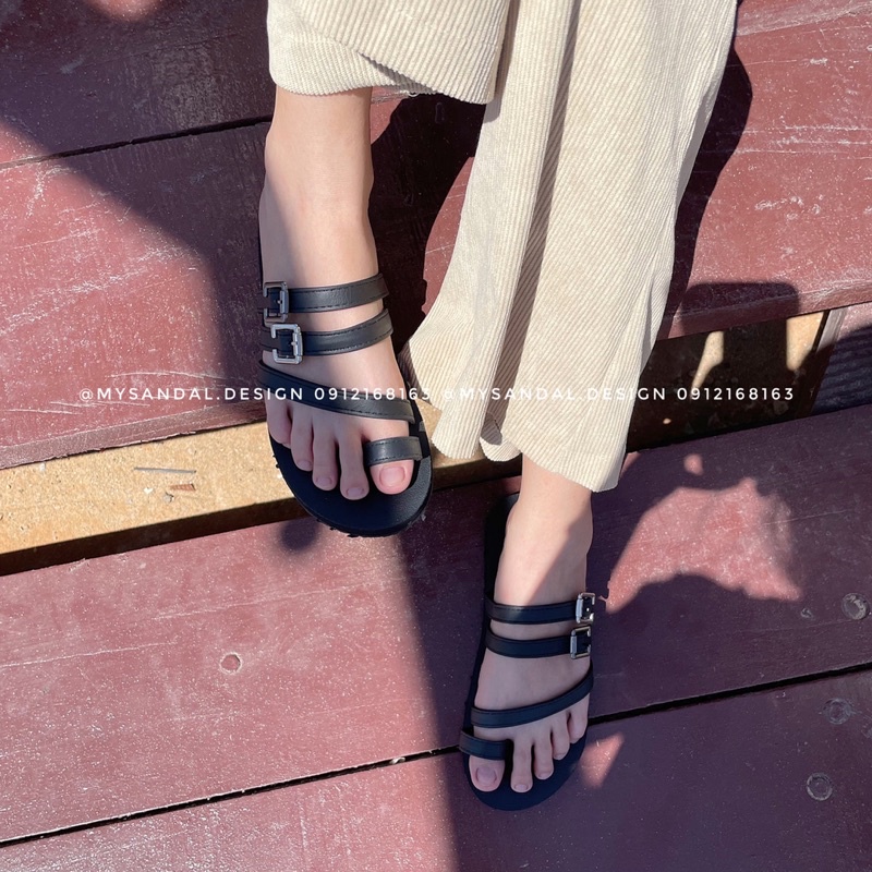 Dép Sandals xỏ ngón gắn khoá nhỏ xinh xắn nhẹ nhàng hàn quốc
